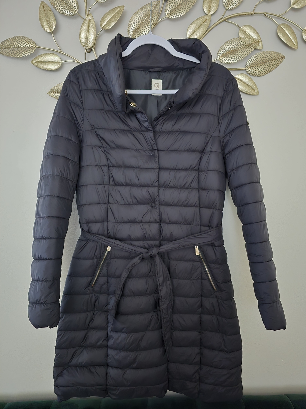 Gaudi Lightweight Quilted Belted Puffer Coat - Black Size M